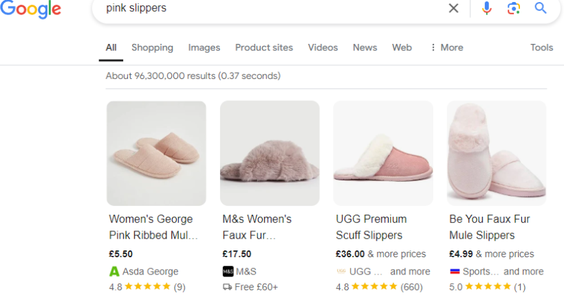 Google pink slippers
